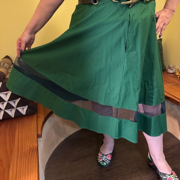 eShakti mesh insert poplin skirt 3X - Picture 4 of 5